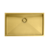 Quadron | ANTHONY 80 | stalowy zlewozmywak kuchenny ZŁOTO PVD | wymiary: 74 x 44 x 20,5 cm | 1-komorowy podwieszany/wpuszczany | podbudowa szafki: od 80 cm MF7444PVDBSG1